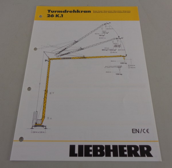 Datenblatt / Technische Beschreibung Liebherr Turmdrehkran 26 K.1 von 04/2007