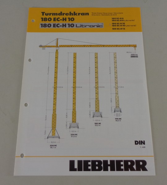 Datenblatt Liebherr Turmdrehkran 180 EC-H 10 / Litronic von 03/2004