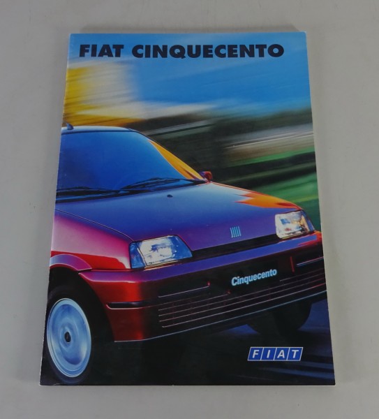 Prospekt / Broschüre Fiat Cinquecento Stand 07/1996