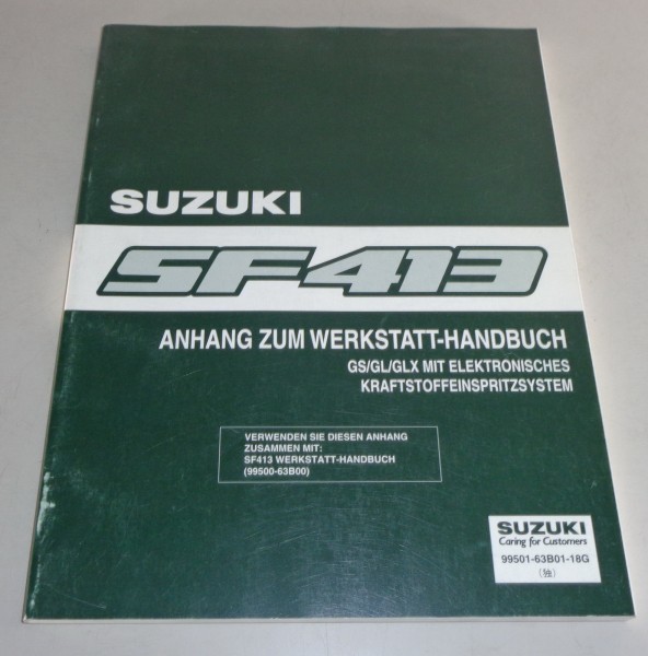 Werkstatthandbuch Nachtrag Suzuki Swift SF413 Stand 02/1992