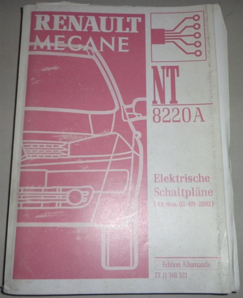 Werkstatthandbuch Elektrik / Elektrische Schaltpläne Renault Megane 09/2002