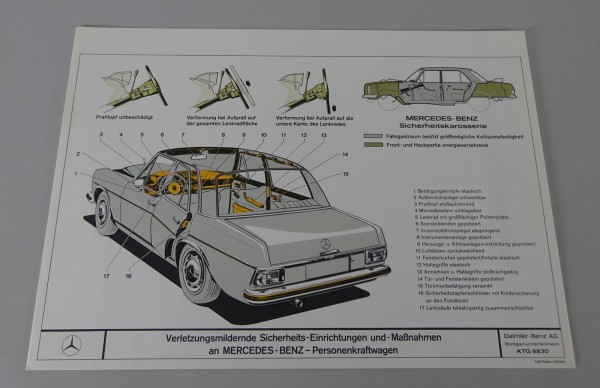 Schnittbild Mercedes-Benz Sicherheitsmaßnahmen in Personenkraftwagen von 03/1969