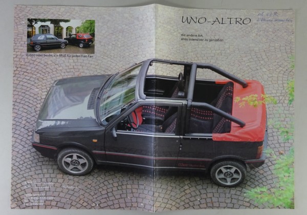 Prospekt / Prospektblatt | Fiat Uno Altro Cabrio R+R | Stand 02/1992