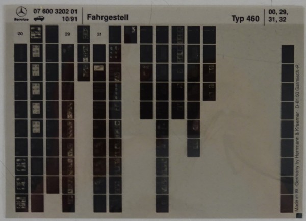 Microfich Werkstatthandbuch Mercedes-Benz G-Modell / G-Klasse W460 Fahrgestell