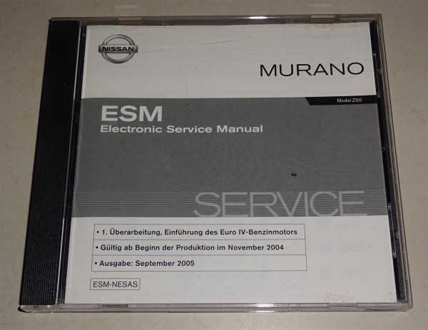 Werkstatthandbuch auf CD Nissan Murano Z50 Stand 09/2005