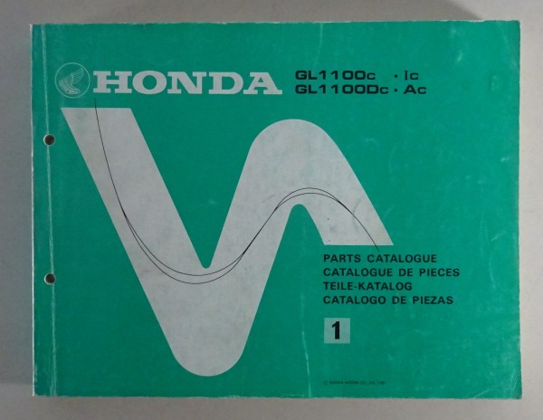 Teilekatalog / Ersatzteilliste / Parts List Honda Goldwing GL 1100 / D von 1981