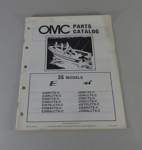 Teilekatalog OMC Evinrude Johnson Outboards 35 PS Models von 1979