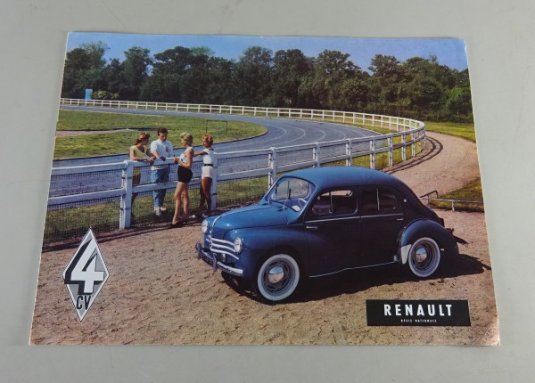 Prospekt / Broschüre Renault 4 CV - Cremeschnittchen Stand 1956
