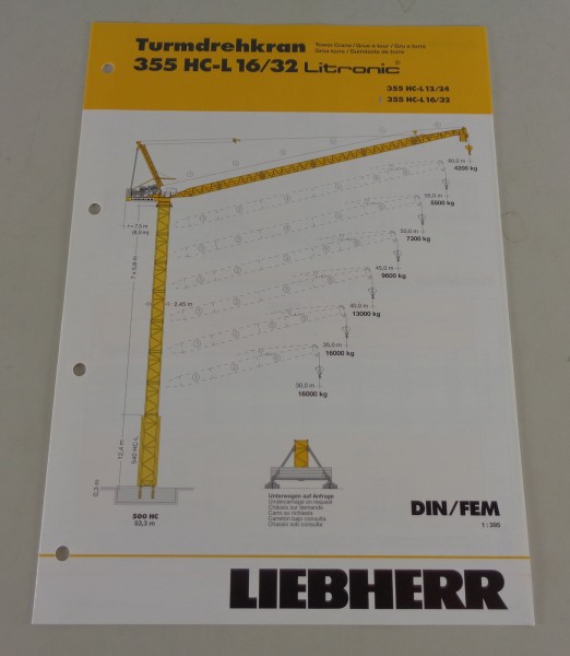 Datenblatt Liebherr Turmdrehkran 355 HC-L 16 / 32 Litronic von 04/2007