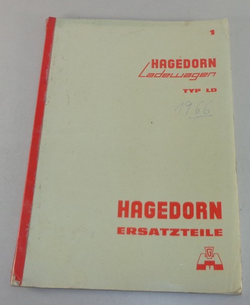 Teilekatalog / Ersatzteilliste Hagedorn Ladewagen Typ LD Stand 1966