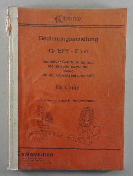 Betriebsanleitung Kalmar Gabelstapler EFY-E von 10/1993