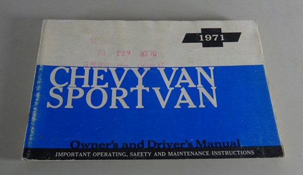 Owner´s Manual / Handbook Chevrolet Van & Sportvan Stand 1971