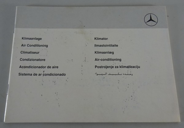 Ergänzung zur Betriebsanleitung Mercedes Benz Klimaanlage im W 124 Stand 08/1987