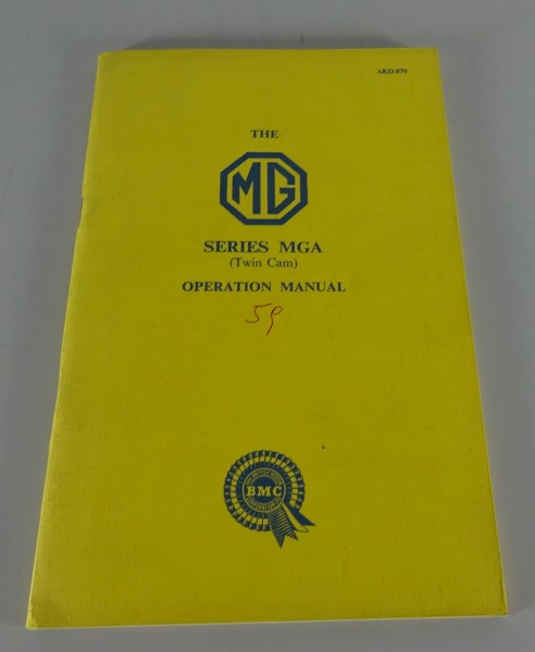 Owner's Manual / Handbook MG A / MGA 1600 Twin Cam MK.I Stand 1959