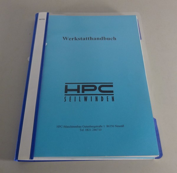 Werkstatthandbuch + Betriebsanleitung HPC Seilwinde Typ Hy K 5-7 B RW Stand 2001