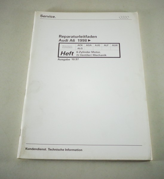 Werkstatthandbuch Audi A6 C5 6-Zylinder Motor ( 5-Vent. ) ab Bauj. 1998