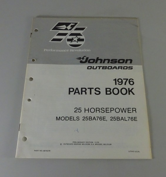 Teilekatalog OMC Johnson Outboards 25 PS Models Stand 1976