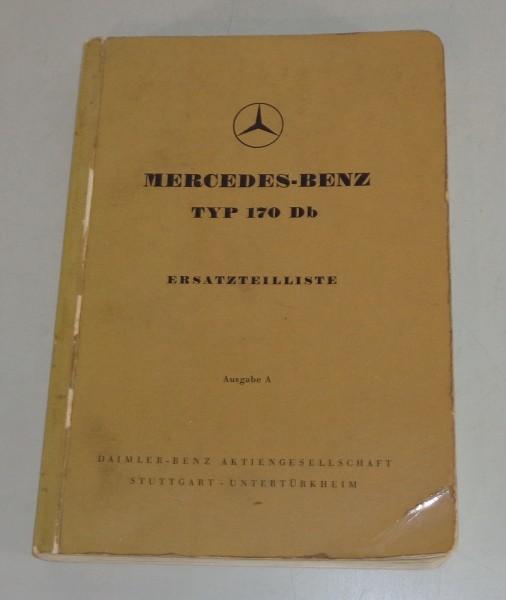 Teilekatalog Mercedes Benz 170 Db W136 Diesel Stand 12/1952