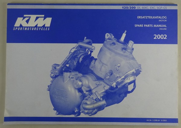Teilekatalog Motor KTM 125 / 200 SX, MXC, EXC, SGP-GS Modelljahr 2002