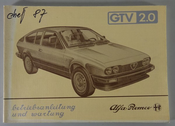 Betriebsanleitung und Wartung / Handbuch Alfa Romeo GTV 2.0 Stand 01/1983