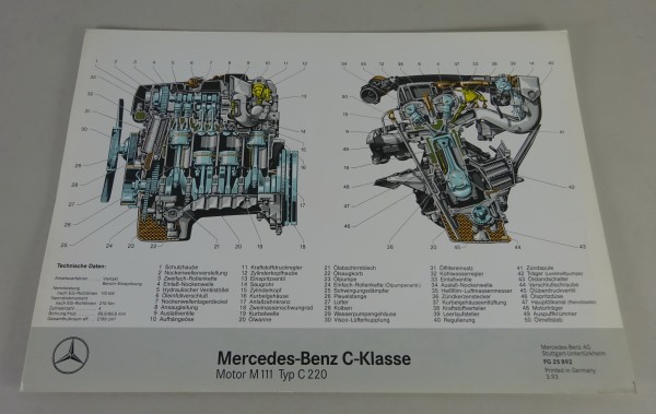 Schnittbild Mercedes-Benz C-Klasse C 220 W202 Motor M 111 Stand 03/1993