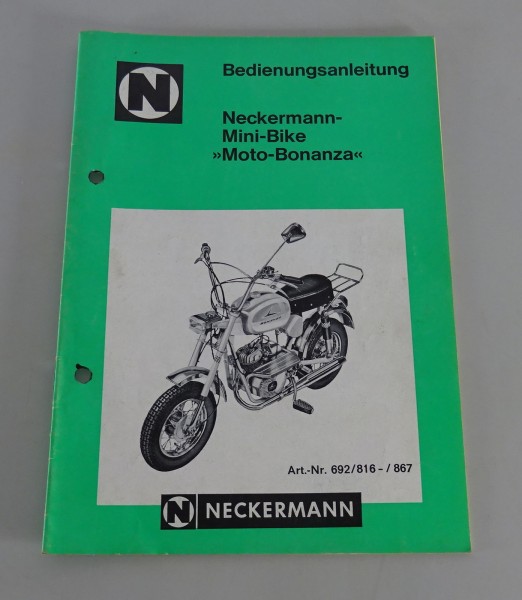 Betriebsanleitung / Handbuch Neckermann Mini-Bike Moto-Bonanza Stand 10/1970