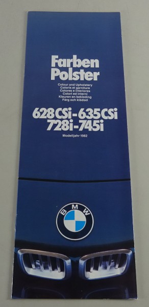 Prospekt Farben & Polster BMW 6er E24 / BMW 7er E23 Modelljahr 1982 Stand 2/1981