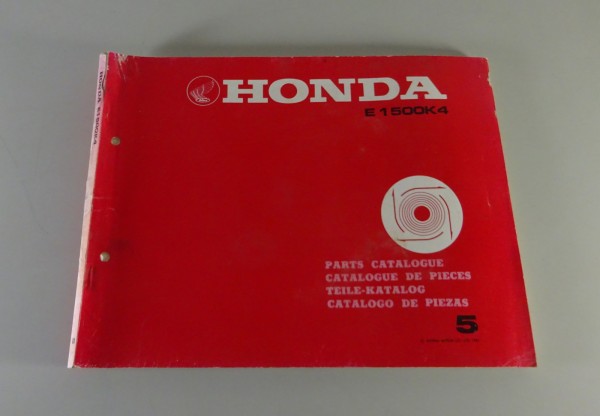 Teilekatalog / Parts Catalog Honda Generator E 1500 K4 Stand 1981