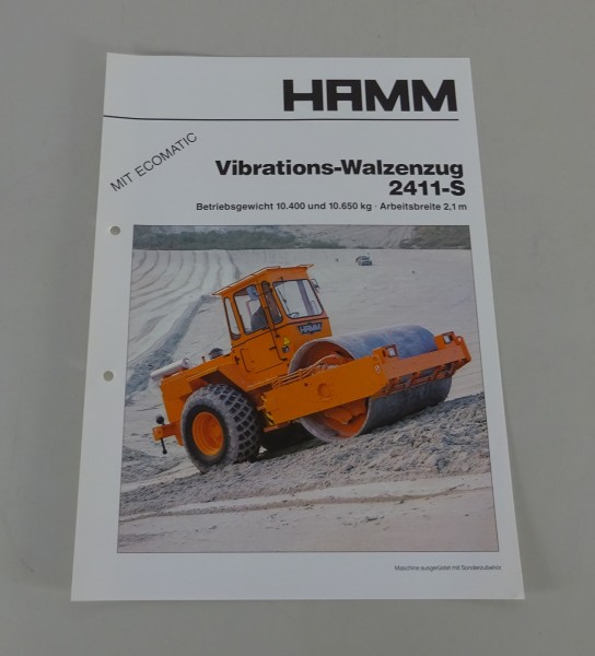 Prospektblatt / Broschüre HAMM Vibrations-Walzenzug 2411-S Stand 03/1990