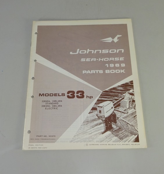Teilekatalog OMC Johnson Outboards 33 PS Models von 1969