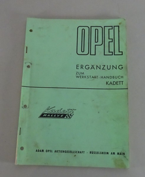 Werkstatthandbuch Nachtrag Opel Kadett B Rallye von 12/1966