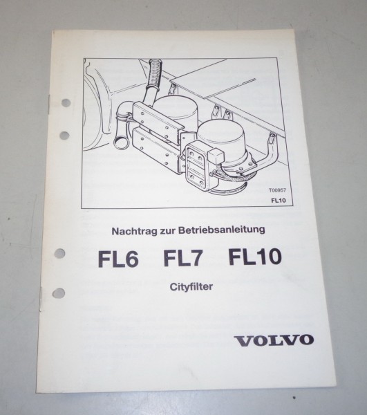 Betriebsanleitung Volvo Cityfilter verbaut in LKW FL6 / FL7 / FL10 von 1/1992