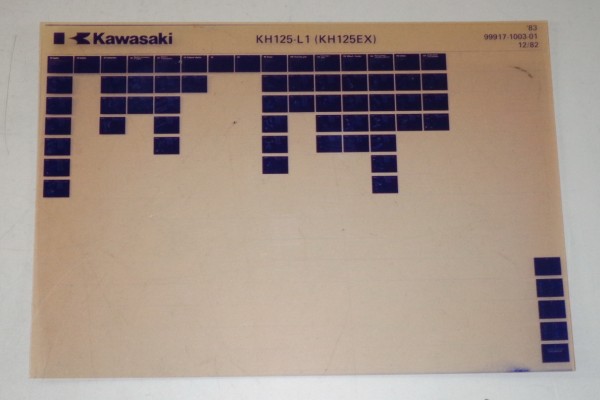 Microfich Ersatzteilkatalog Kawasaki KH 125 EX L1 Model 1983 Stand 12/82