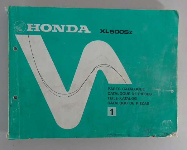 Teilekatalog / Spare Parts List Honda XL 500 S Enduro Stand 1979