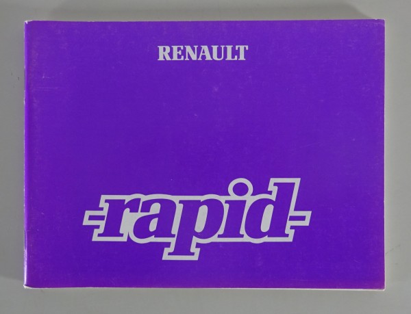 Betriebsanleitung / Handbuch Renault Rapid Stand 1990