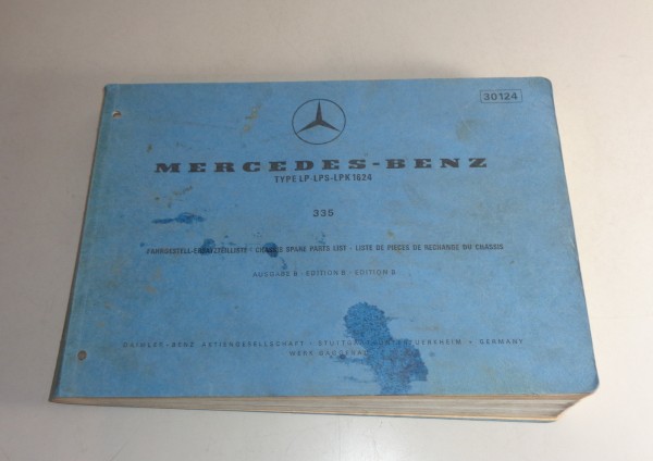 Teilekatalog Mercedes-Benz LKW LP / LPS / LPK 1624 ( 335 ) Stand 10/1971