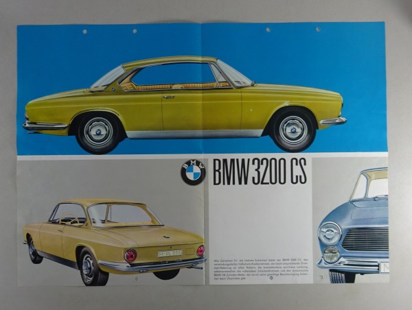 Prospektblatt / Broschüre BMW 3200 CS Bertone + Preisliste von 1961 / 1962
