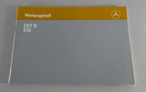 Scheckheft / Wartungsheft blanko Mercedes Benz Düdo 507 D / 510 T2 von 07/1986