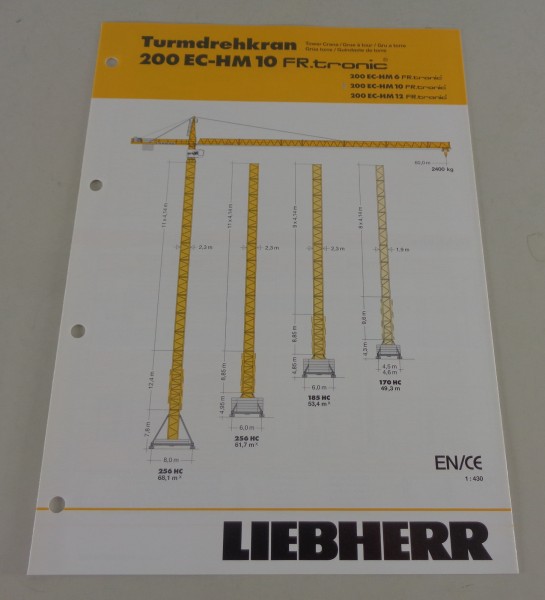 Datenblatt Liebherr Turmdrehkran 200 EC-HM 10 FR.tronic von 03/2004