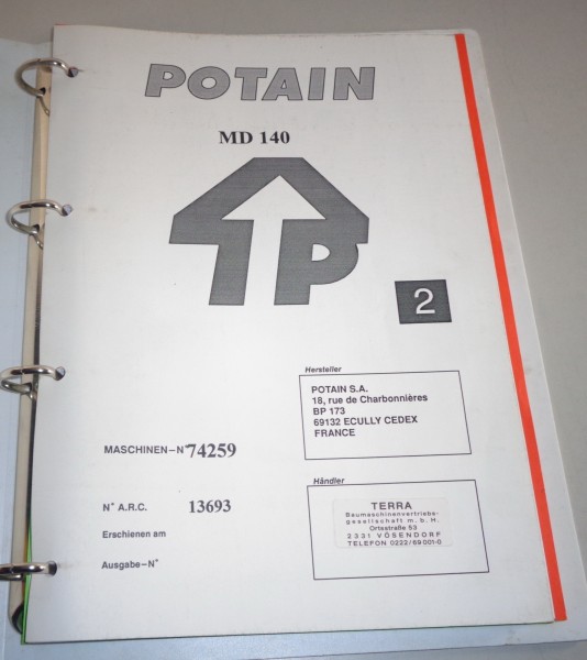 Teilekatalog / Spare Parts list Potain MD 140 Kran Stand 1992 - 1993