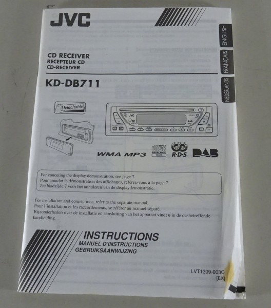 Owner's Manual / Gebruiksaanwijzing Radio JVC KD DB711 from 2005