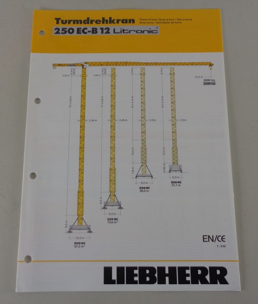 Datenblatt Liebherr Turmdrehkran 250 EC-B 12 Litronic von 04/2007