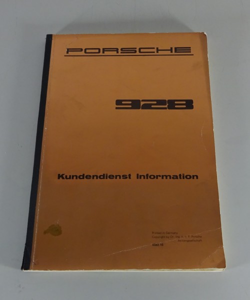 Werkstatthandbuch / Kundendienst Information Porsche 928 240 PS Modelljahr 1978