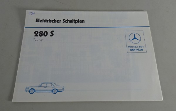 Elektrischer Schaltplan Mercedes Benzs S-Klasse W126 280 S Vergaser '05/1984