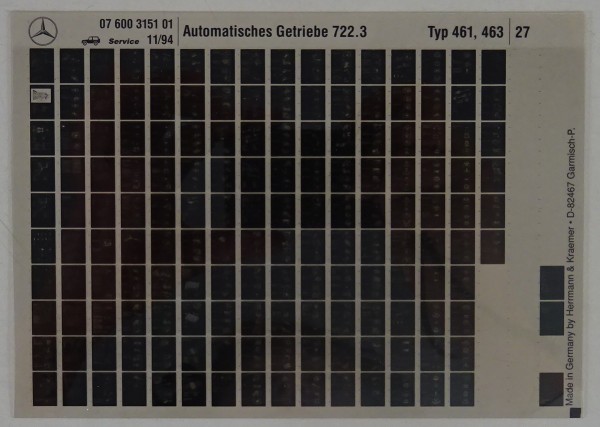 Microfich Werkstatthandbuch Mercedes G-Klasse W461, W463 Autom. Getriebe 1994