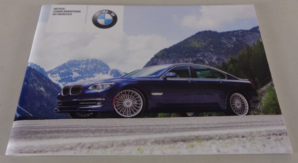 Instructions d'utilisation BMW Alpina B7 F01 de 09/2012