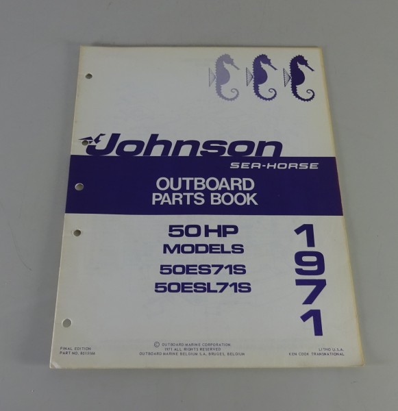 Teilekatalog OMC Johnson Outboards 50 PS Models von '1971