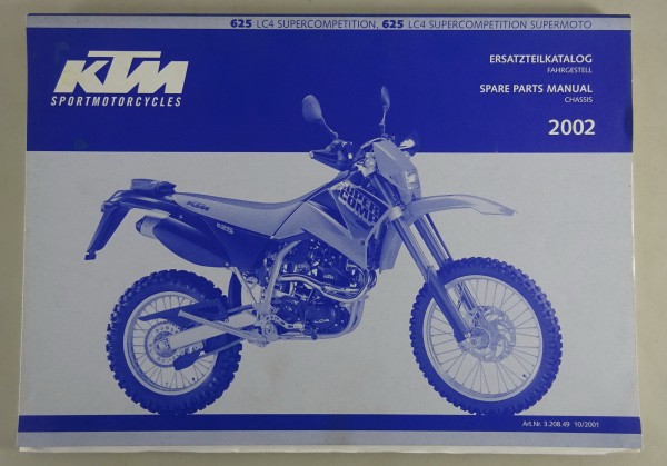 Teilekatalog KTM Fahrgestell 625 LC4 Supercompetition Supermoto Modelljahr 2002