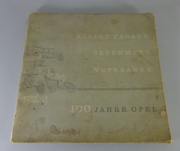 Bildermappe „100 Jahre Opel 1862 - 1962“ mit Darracq, Torpedo, Laubfrosch, etc.