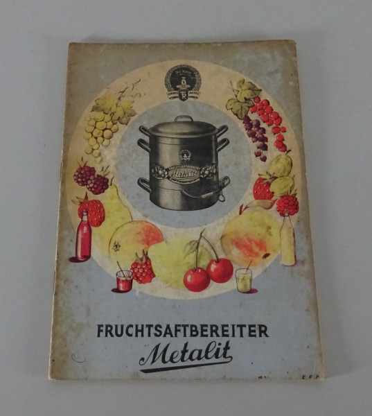 Prospekt / Broschüre Rollmann & Tovar Metalit Fruchtsaftbereiter Stand ca. 1957